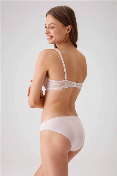 Pierre Cardin 4560 Kadın Pudra Dantelli Sütyen Külot Takım -Pudra
