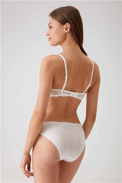 Pierre Cardin 4561 Milan Push Up Dolgulu Dantelli Çeyiz Sütyen Ve Külot Iç Çamaşır Takımı-Ekru