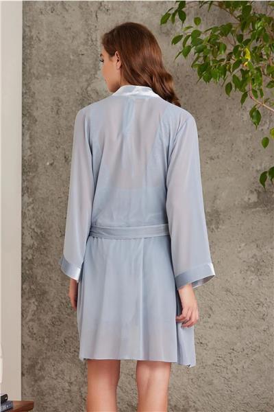 Pierre Cardin 4800 Kadın Dantelli Kadife Tulum Sabahlık Takım-Mist