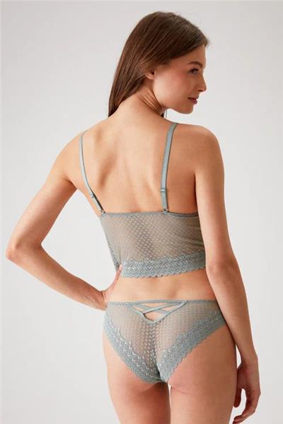 Pierre Cardin 4831 Kadın Pedli Balensiz Dantelli Bralet Sütyen Külot Takım-Mint