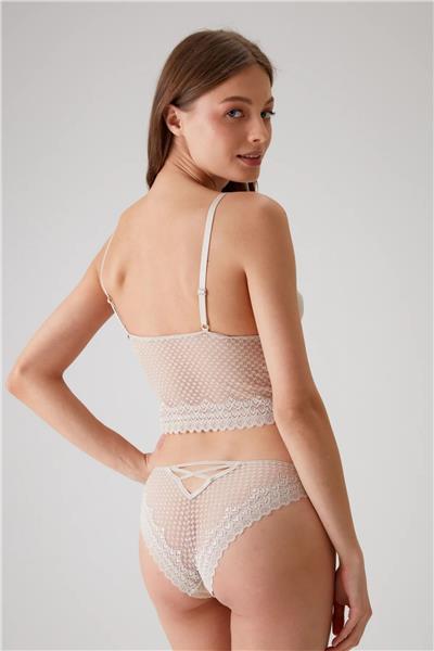 Pierre Cardin 4831 Kadın Pedli Balensiz Dantelli Bralet Sütyen Külot Takım-Taş