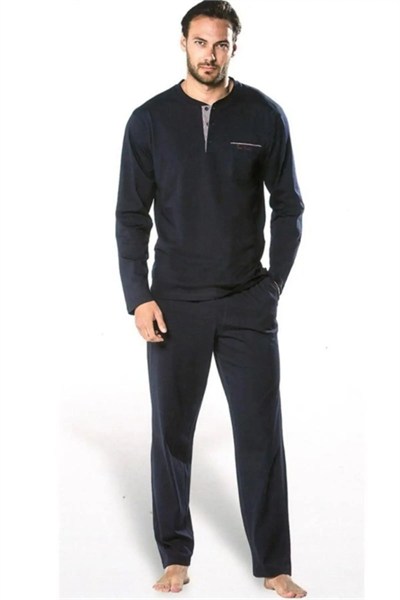 Pierre Cardin 5454 Erkek Uzun Kollu Pijama Takımı-Siyah