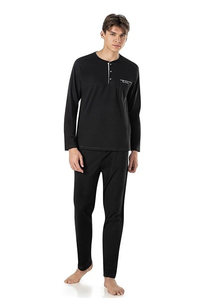 Pierre Cardin 5560  Erkek Çeyizlik Beşli Rop Pijama Takım-Siyah