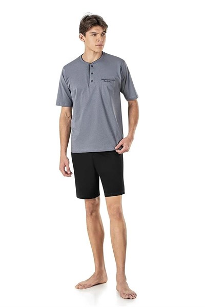 Pierre Cardin 5560  Erkek Çeyizlik Beşli Rop Pijama Takım-Siyah