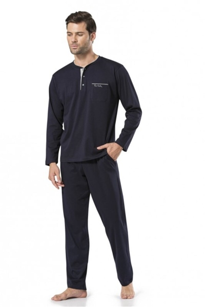 Pierre Cardin 5580 Erkek Çeyizlik Beşli Rop Pijama Takım - Lacivert