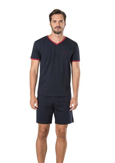 Pierre Cardin 5595 Erkek Çeyizlik 5li Rob Pijama Takım-Lacivert