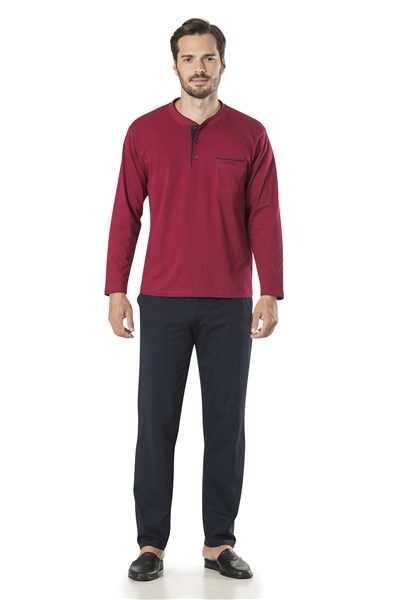 Pierre Cardin 5595 Erkek Çeyizlik 5li Rob Pijama Takım-Lacivert