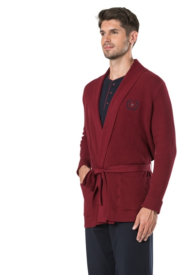 Pierre Cardin 5595 Erkek Çeyizlik 5li Rob Pijama Takım-Bordo