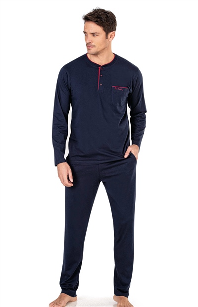 Pierre Cardin 5605 Erkek Çeyizlik 3lü Rob Pijama Takım-Bordo