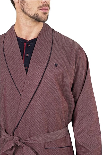 Pierre Cardin 5615  Erkek Çeyizlik Rop Pijama Takım-Bordo