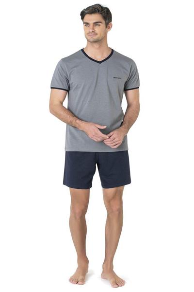 Pierre Cardin 5640 Erkek Triko Sabahlıklı 5li Pijama Takım-Lacivert