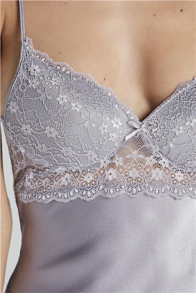 Pierre Cardin 600 Kadın İp Askılı Saten Gecelik-Royal