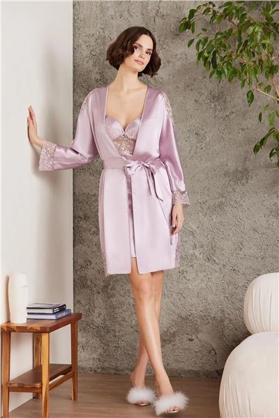 Pierre Cardin 6000 Kadın Dantelli Saten 6lı Set-Rose