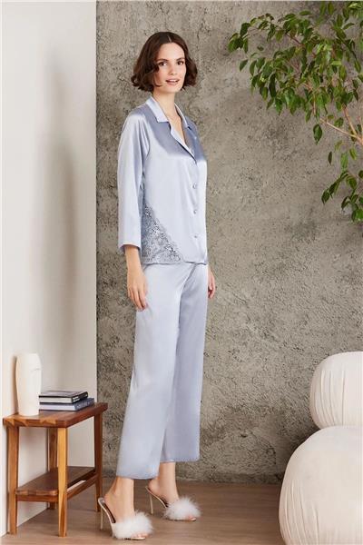Pierre Cardin 6000 Kadın Dantelli Saten 6lı Set-Mist