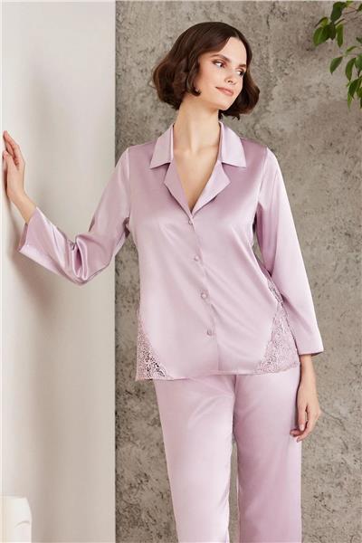 Pierre Cardin 6000 Kadın Dantelli Saten 6lı Set-Rose