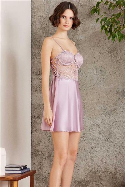 Pierre Cardin 6005 Kadın Saten Dantelli 6lı Çeyiz Seti-Rose