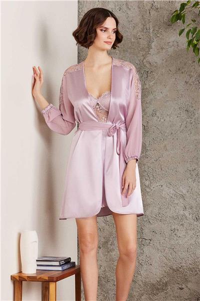 Pierre Cardin 6005 Kadın Saten Dantelli 6lı Çeyiz Seti-Rose