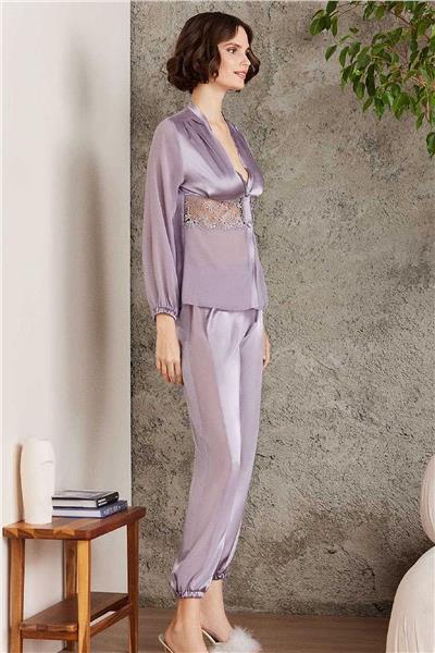 Pierre Cardin 6005 Kadın Saten Dantelli 6lı Çeyiz Seti-Royal