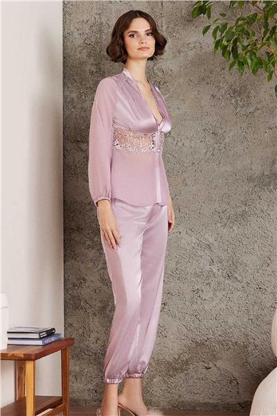 Pierre Cardin 6005 Kadın Saten Dantelli 6lı Çeyiz Seti-Rose