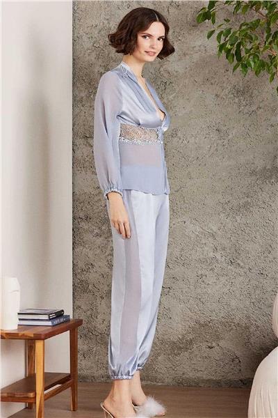 Pierre Cardin 6005 Kadın Saten Dantelli 6lı Çeyiz Seti-Mist