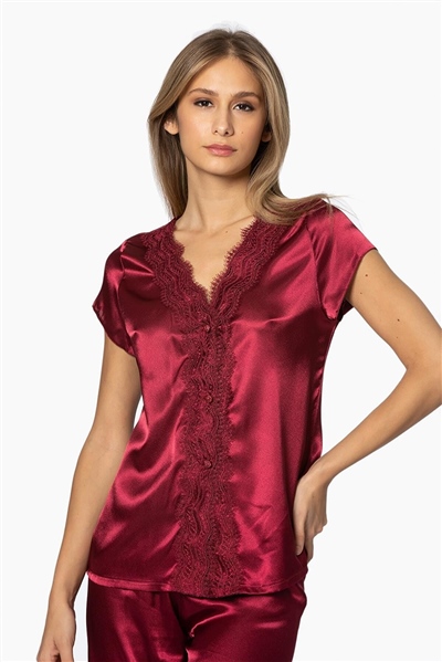 Pierre Cardin 6010 Kadın Saten Dantelli 6lı ÇeyizlikTakım-Bordo