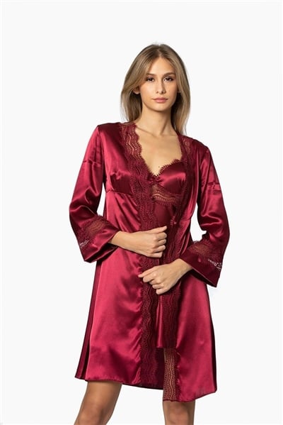 Pierre Cardin 6010 Kadın Saten Dantelli 6lı ÇeyizlikTakım-Bordo