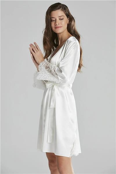 Pierre Cardin 6015 Kadın Dantelli Saten 6lı Set-Ekru