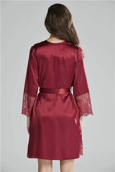 Pierre Cardin 6015 Kadın Dantelli Saten 6lı Set-Bordo