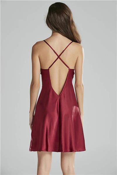 Pierre Cardin 6015 Kadın Dantelli Saten 6lı Set-Bordo