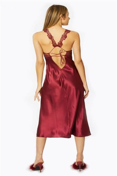 Pierre Cardin 6025 Kadın Saten Altılı Çeyiz Seti - Bordo