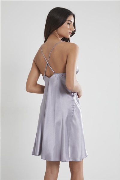 Pierre Cardin 603 Kadın Saten Dantelli Gecelik - Royal