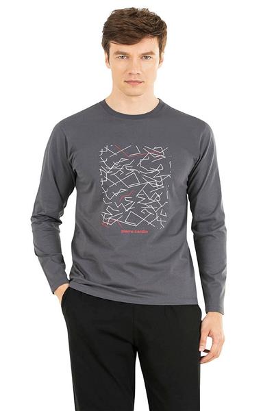 Pierre Cardin 6030 Erkek Uzun Kollu Pijama Takımı-Füme