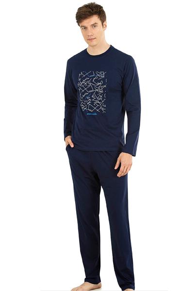 Pierre Cardin 6030 Erkek Uzun Kollu Pijama Takımı-Lacivert