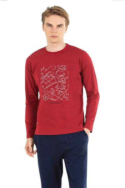 Pierre Cardin 6030 Erkek Uzun Kollu Pijama Takımı-Bordo