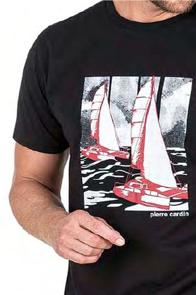 Pierre Cardin 6039 Erkek Kısa Kollu Şortlu Pijama Takım-Siyah