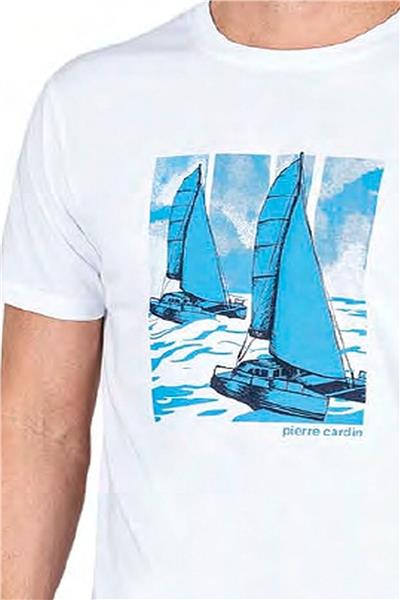 Pierre Cardin 6039 Erkek Kısa Kollu Şortlu Pijama Takım-Beyaz