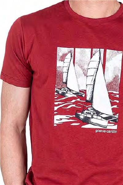 Pierre Cardin 6039 Erkek Kısa Kollu Şortlu Pijama Takım-Bordo