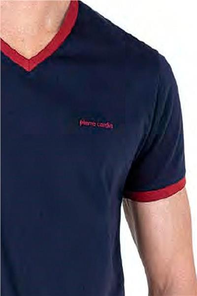 Pierre Cardin 6040 Erkek Kısa Kollu Şortlu Pijama Takım-Lacivert
