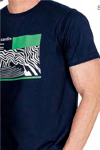 Pierre Cardin 6044 Erkek Kısa Kollu Penye Pijama Takımı-Lacivert