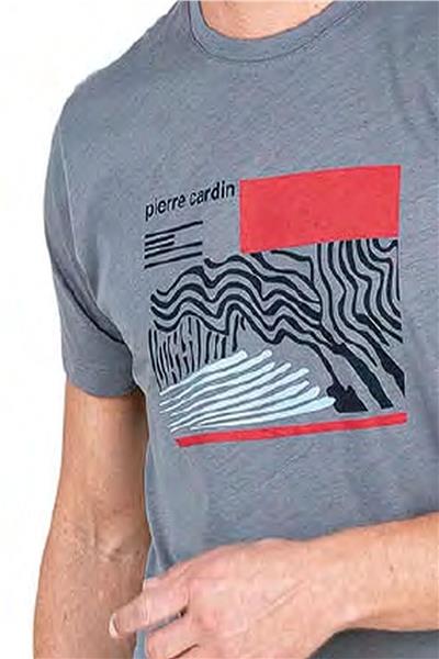 Pierre Cardin 6044 Erkek Kısa Kollu Penye Pijama Takımı-Gri