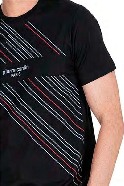 Pierre Cardin 6049 Erkek Kısa Kollu Penye Pijama Takımı-Siyah