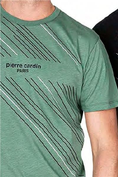 Pierre Cardin 6049 Erkek Kısa Kollu Penye Pijama Takımı-Yeşil
