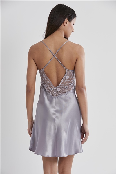 Pierre Cardin 605 Kadın Saten Dantelli Gecelik - Royal