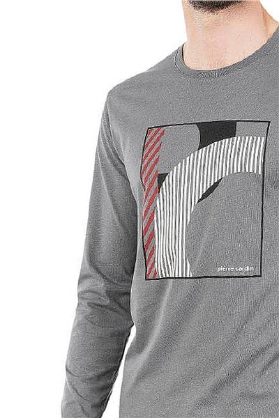 Pierre Cardin 6060 Erkek Uzun Kollu Bisiklet Yaka Pijama Takımı-Gri