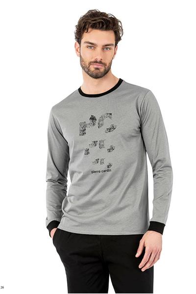 Pierre Cardin 6069 Erkek Uzun Kollu Bisiklet Yaka Pijama Takımı-Gri