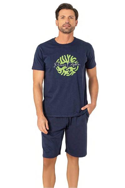 Pierre Cardin 6074 Erkek Kısa Kollu Şortlu Pijama Takım-İndigo