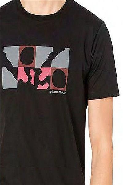 Pierre Cardin 6076 Erkek Kısa Kollu Bisiklet Yaka Pijama Takım-Siyah