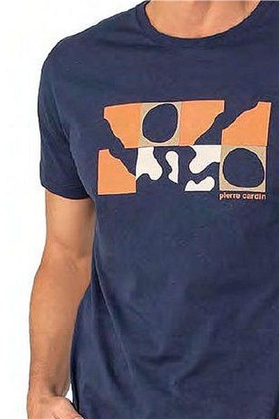 Pierre Cardin 6076 Erkek Kısa Kollu Bisiklet Yaka Pijama Takım-İndigo