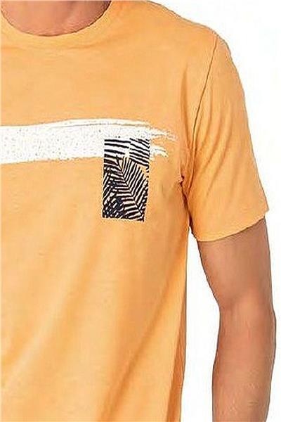 Pierre Cardin 6077 Erkek Kısa Kollu Bisiklet Yaka Pijama Takım-Turuncu
