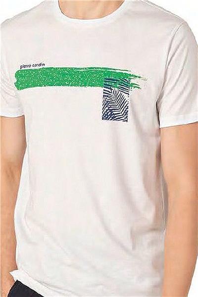 Pierre Cardin 6077 Erkek Kısa Kollu Bisiklet Yaka Pijama Takım-Beyaz